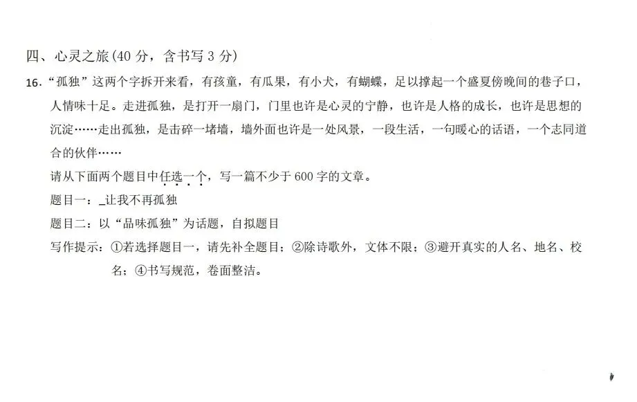 2026山西中考语文模拟监测题(带作文示例) 第9张
