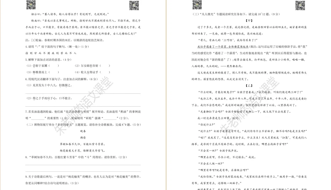 2025年徐州市七年级下册期中语文试卷及答案(电子版) 第4张