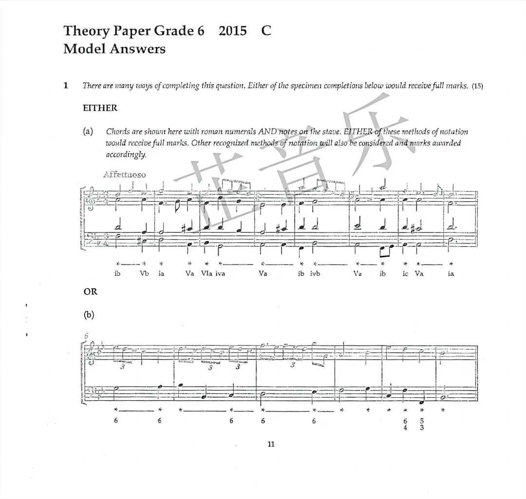 英皇乐理6级真题答案(2015年C卷) 第1张
