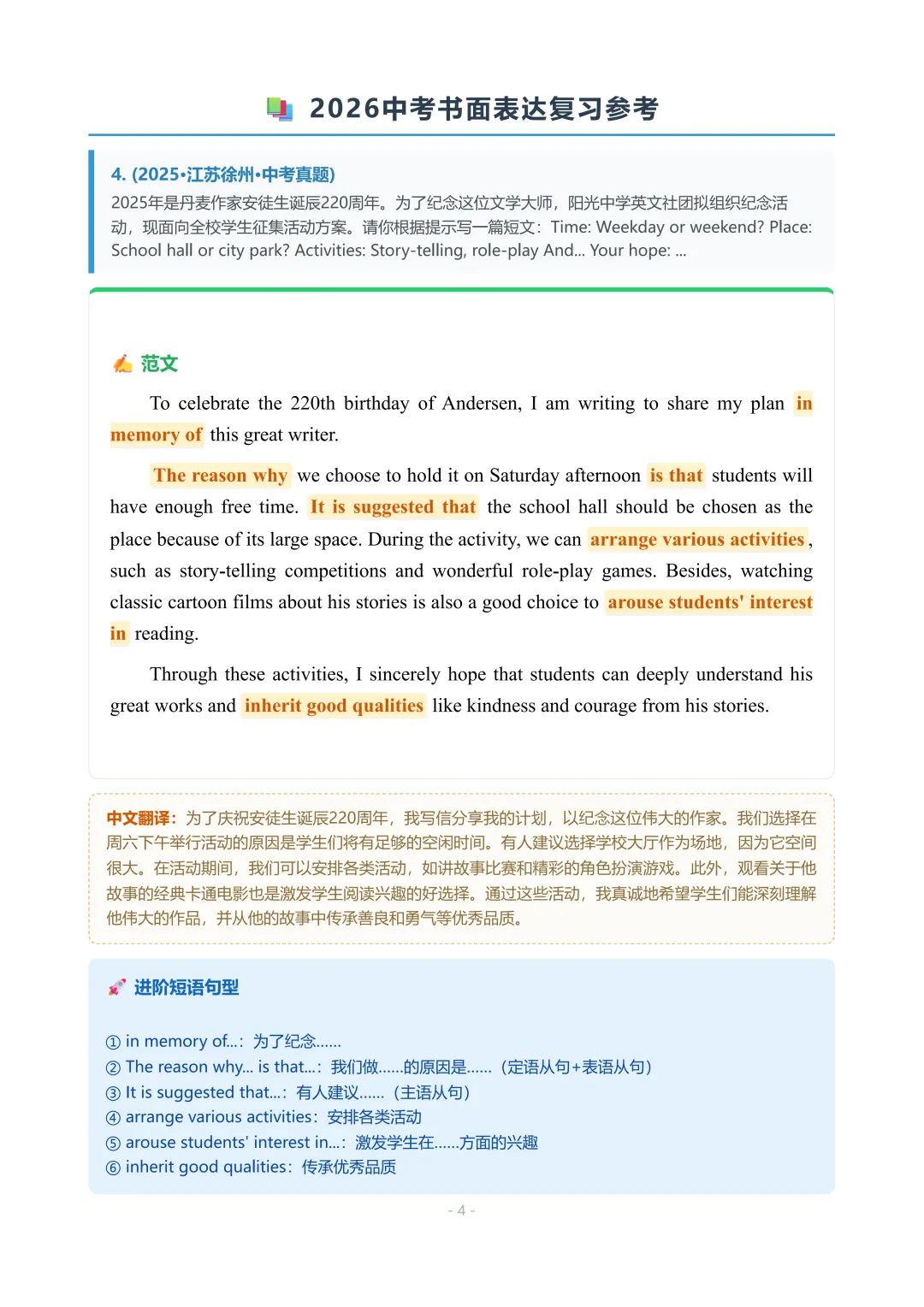 2026 江苏中考英语书面表达 第10张