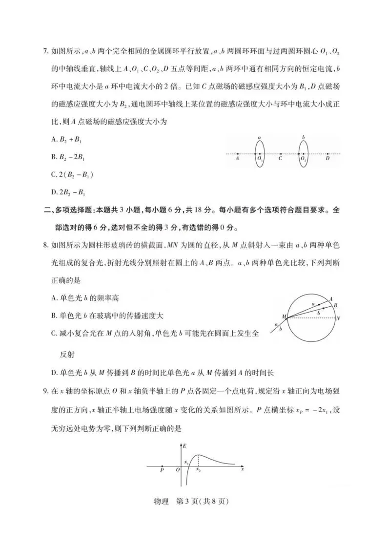 【高一、高二、高三最新月考试卷】2026届山西高三下学期小高考素质评价(五)物理+答案 第3张
