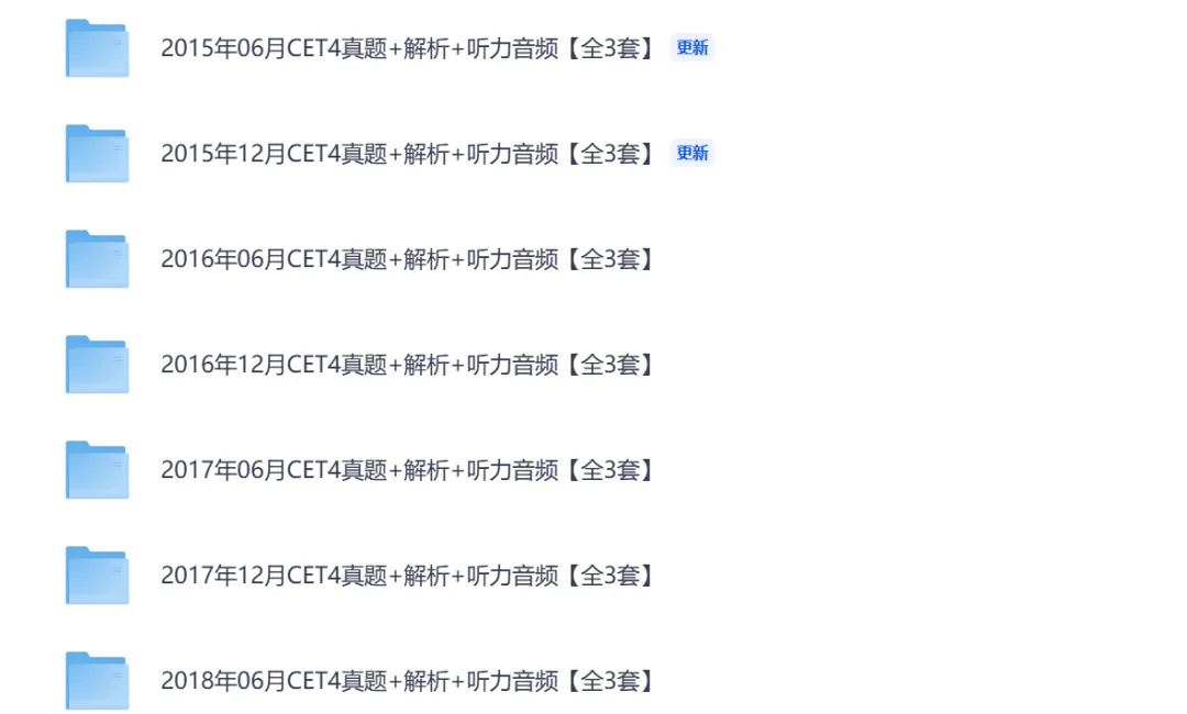 2015-2025大学英语四级真题试卷+答案解析,pdf可打印 第1张