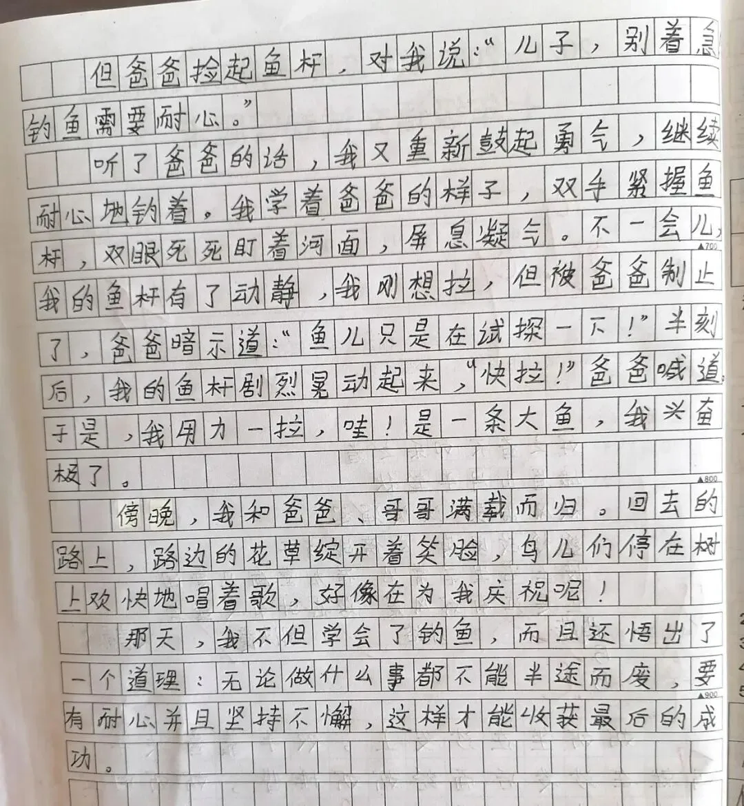 中考押题作文《那天,我学会了钓鱼》写得不错,这样改更好 第2张