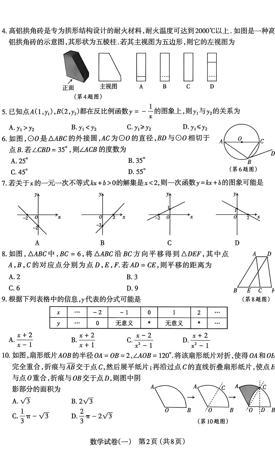 太原市2026年初三模拟考试(一)----数学 第2张