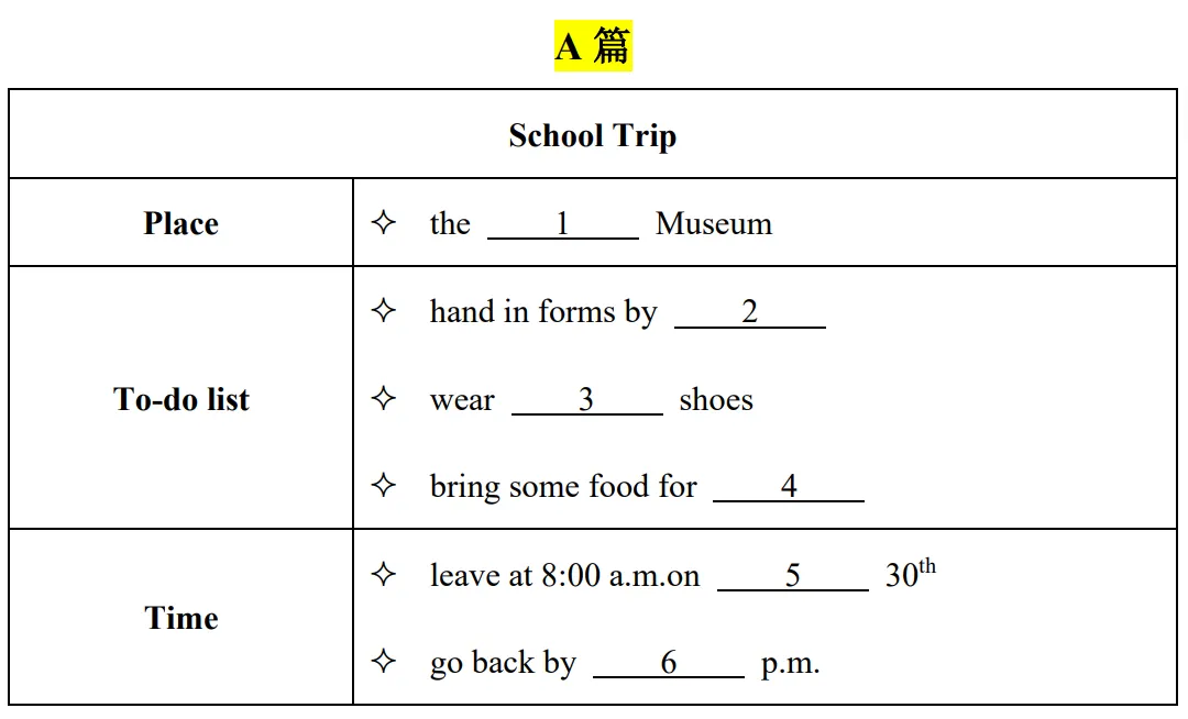 中考英语真题集锦——听短文填空专练 第1张