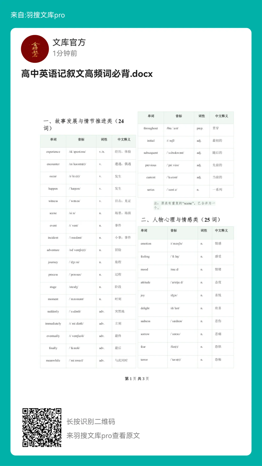 30套真题梳理总结:高考英语记叙文高频词背诵清单! 第2张