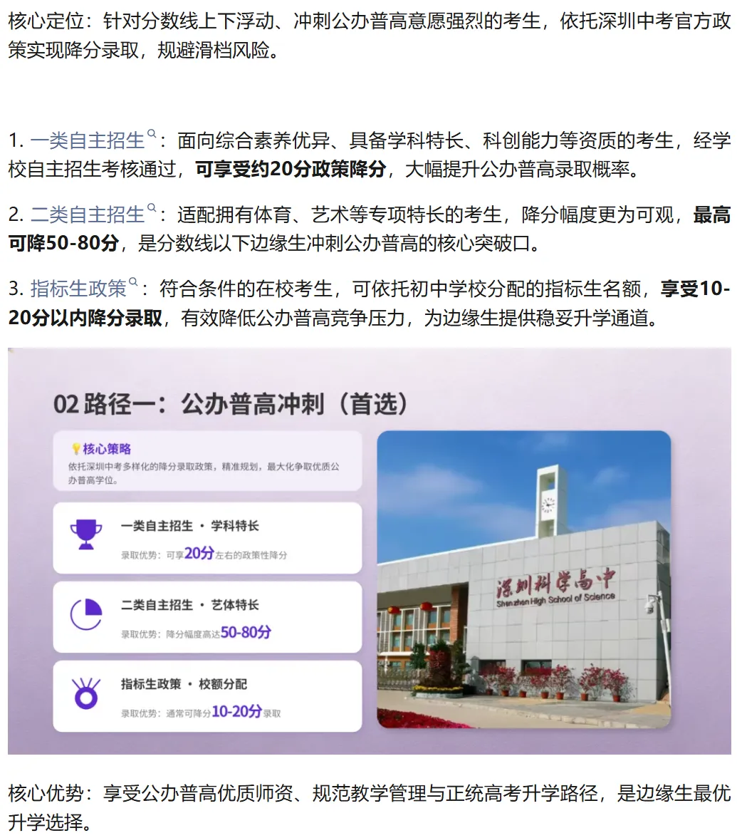 深圳中考边缘生 | 2026年五大精准升学规划!建议家长收藏! 第3张