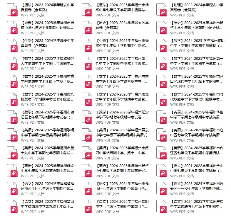 独家整理!六/七/八年级期中真题(含多所重点校)速领! 第5张