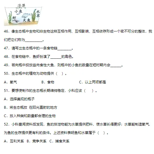 期中试卷:教科版小学科学五年级下册期中综合质量检测卷! 第9张