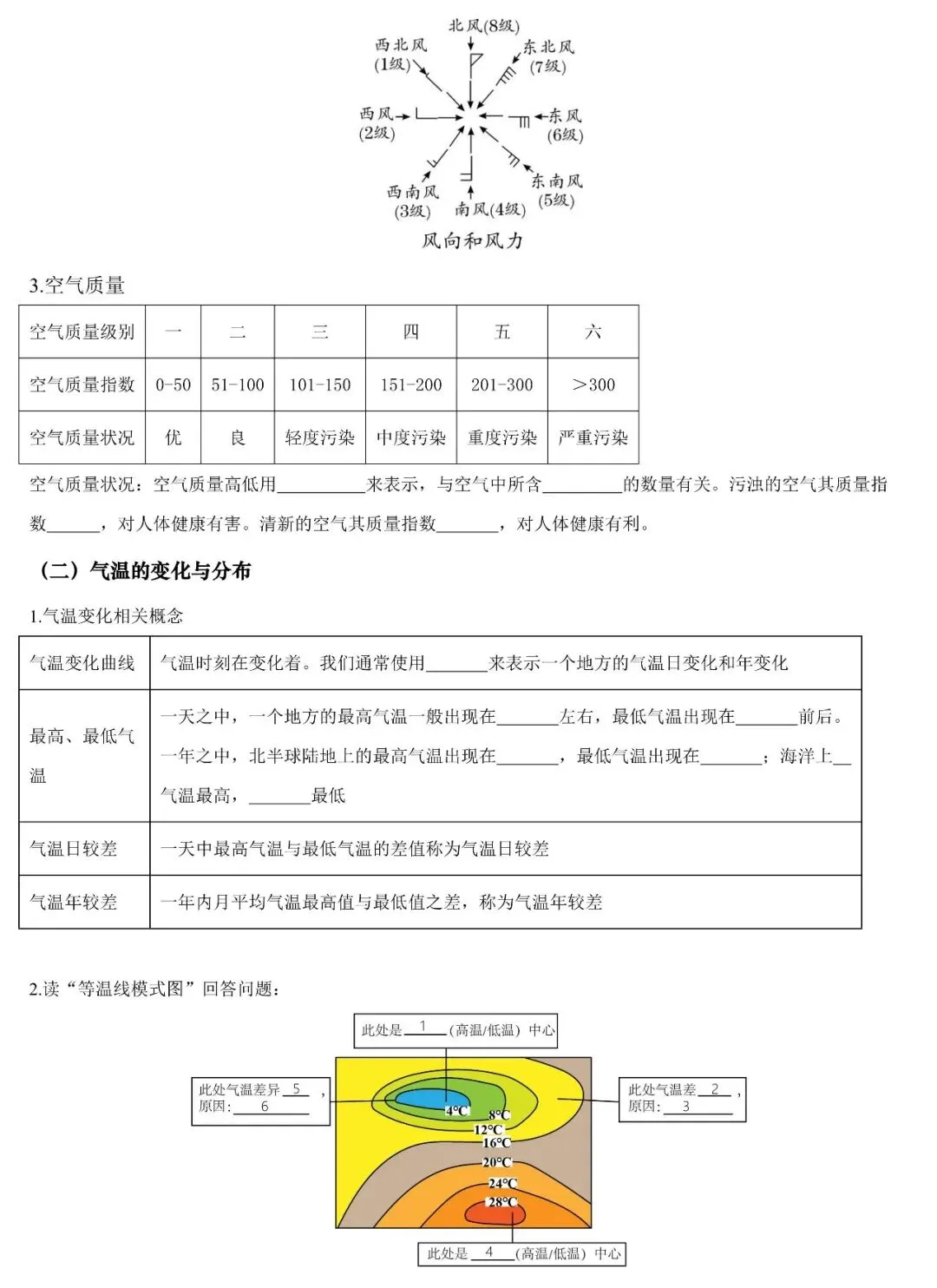 2026年中考地理填图速记:天气与气候(可下载) 第3张