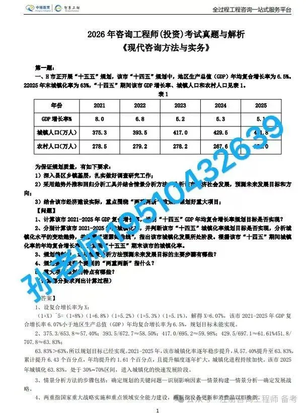 2026年现代咨询方法与实务真题及答案解析,真题解析直播全网首发 第2张 2026年现代咨询方法与实务真题及答案解析,真题解析直播全网首发 第2张
