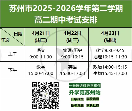 提前!苏州最新期中时间出炉!真题速领! 第13张