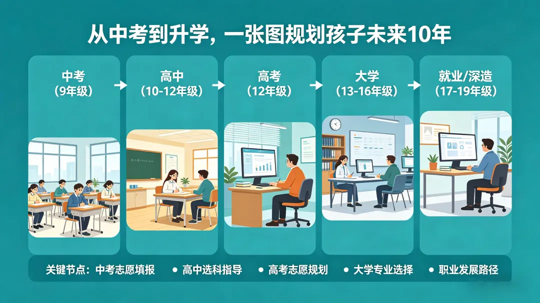 从中考到升学,一张图规划孩子未来 10 年 第1张
