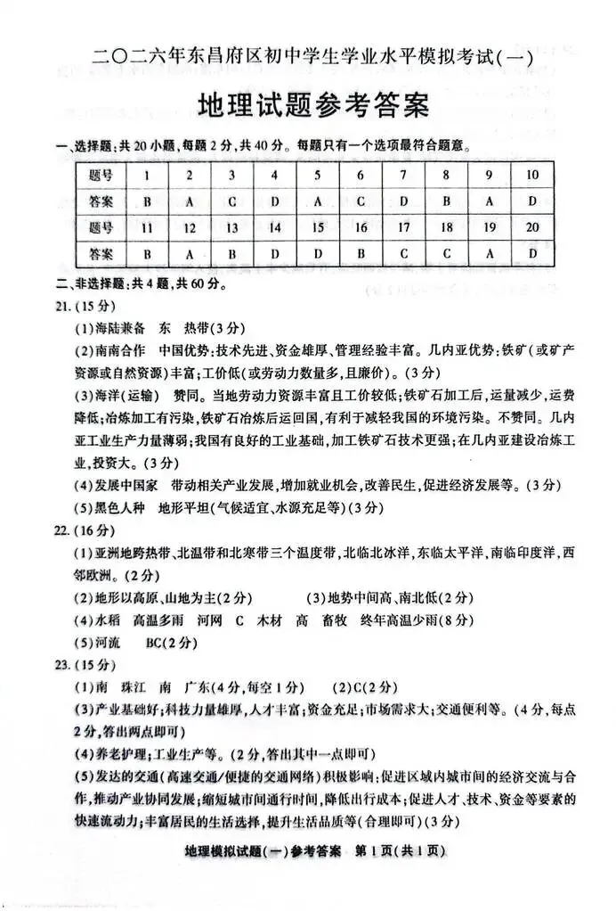 2026.4聊城东昌府区中考一模数学语文英语地理试卷含答案(可下载) 第33张