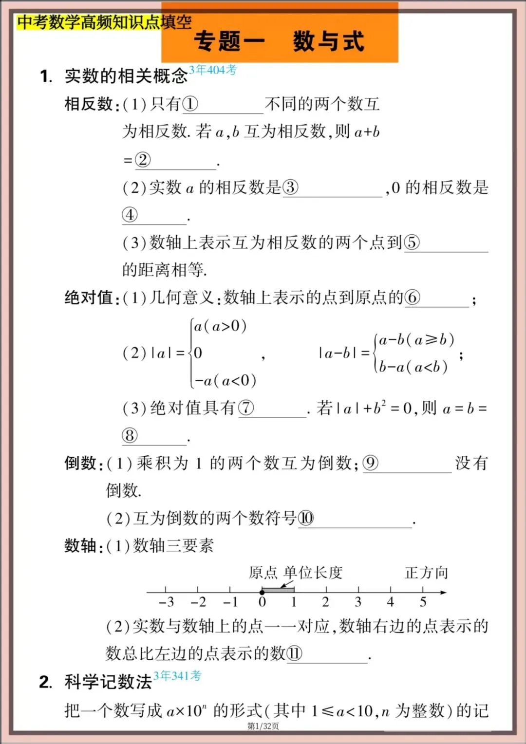 2026年【中考数学】九年级数学《中考知识点梳理与思维导图》,电子版可下载打印! 第2张