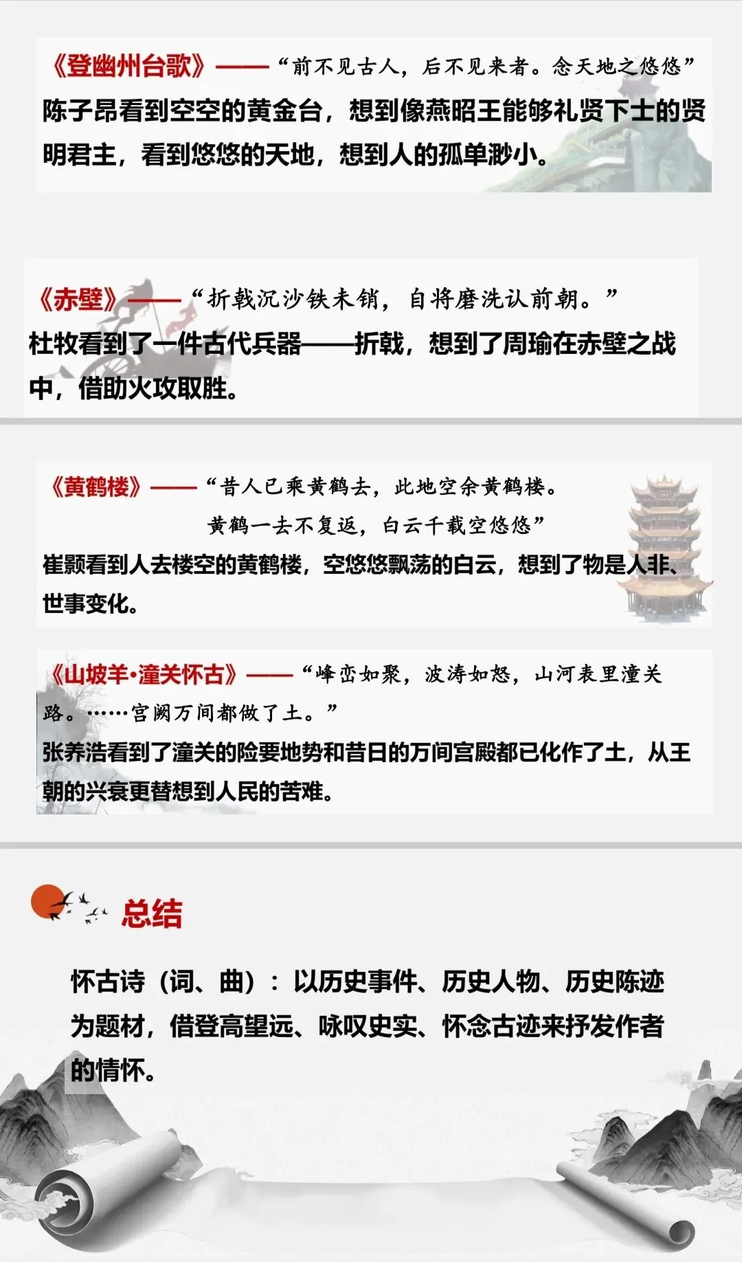 中考复习专题|怀古类诗词整合复习 第4张