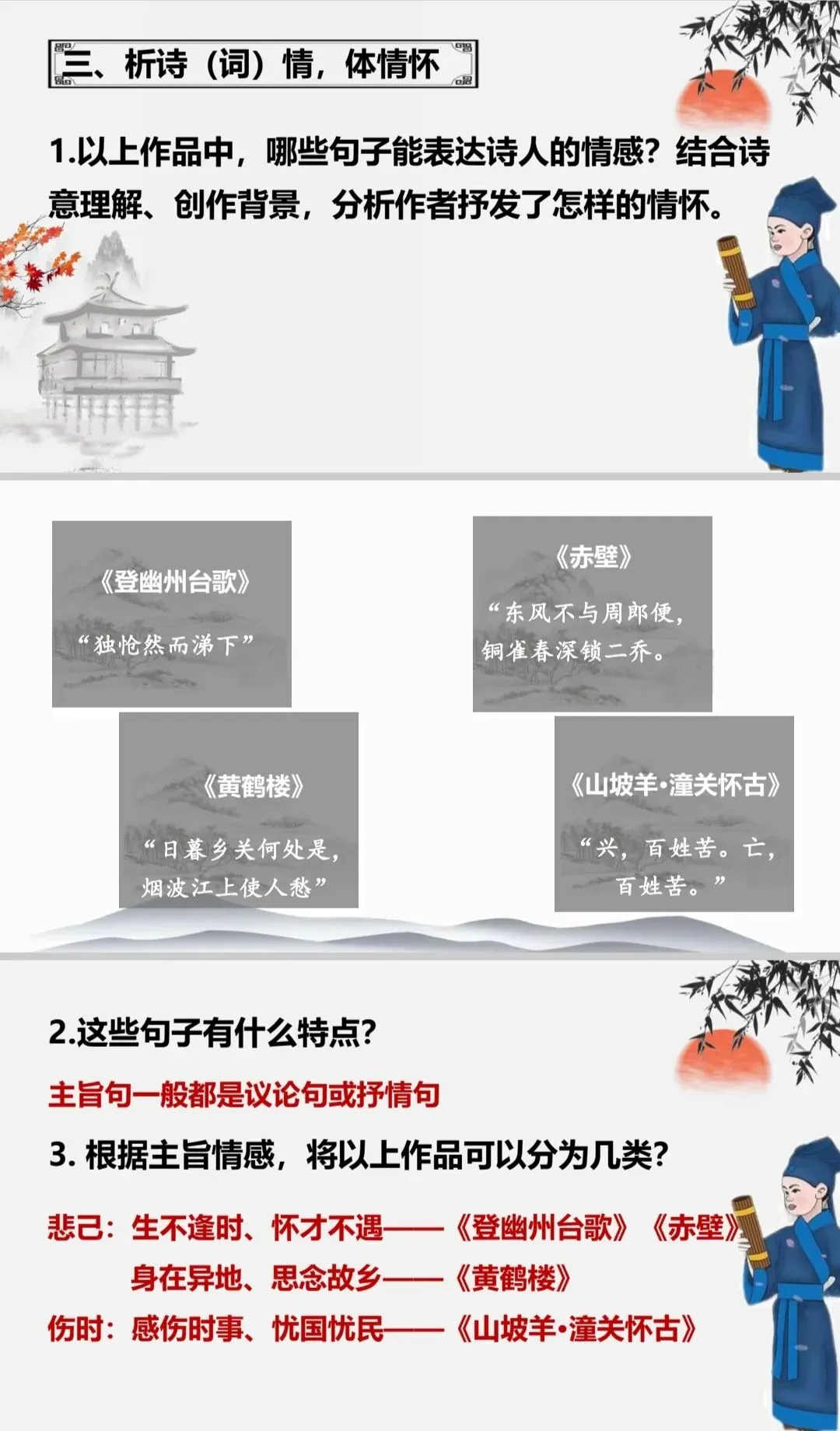 中考复习专题|怀古类诗词整合复习 第5张