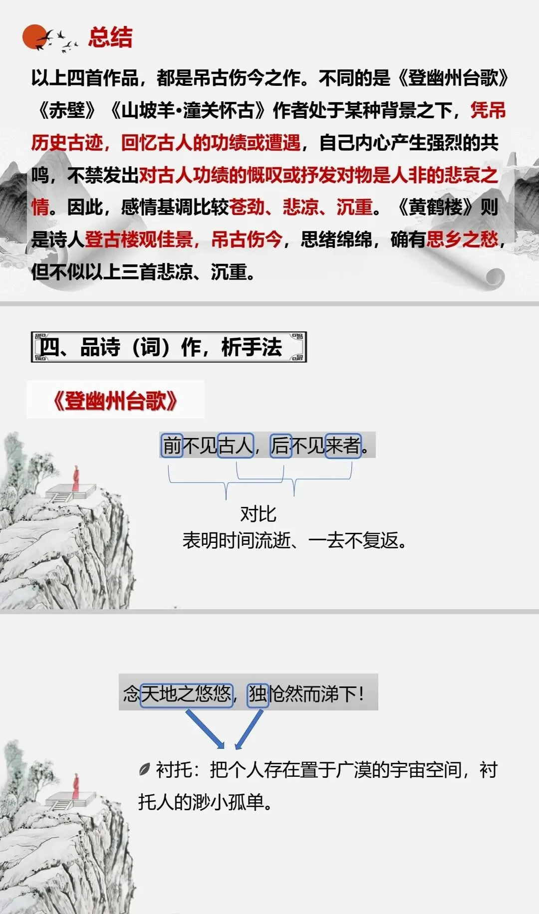 中考复习专题|怀古类诗词整合复习 第6张