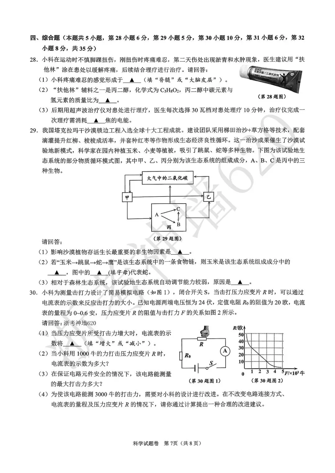 26模拟考|2026舟山一模(语文、科学) 第27张 26模拟考|2026舟山一模(语文、科学) 第27张