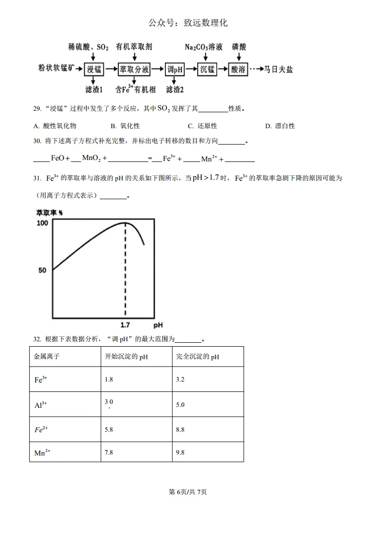 上海市曹杨二中2025届高三下学期第5次模拟考试化学试题 第6张 上海市曹杨二中2025届高三下学期第5次模拟考试化学试题 第6张