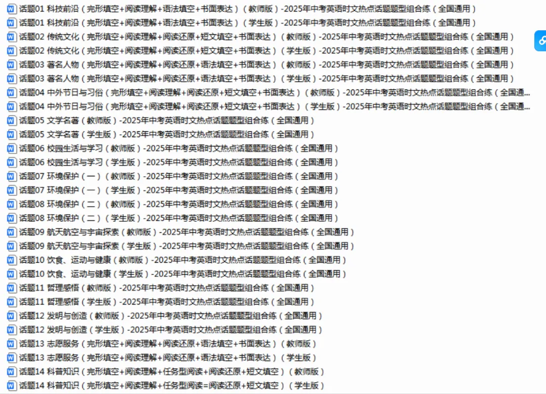 中考英语时文热点话题题型组合练习(通用版)14个专题,完形填空+阅读理解+语法填空+书面表达,刷透题型,冲刺高分! 第1张