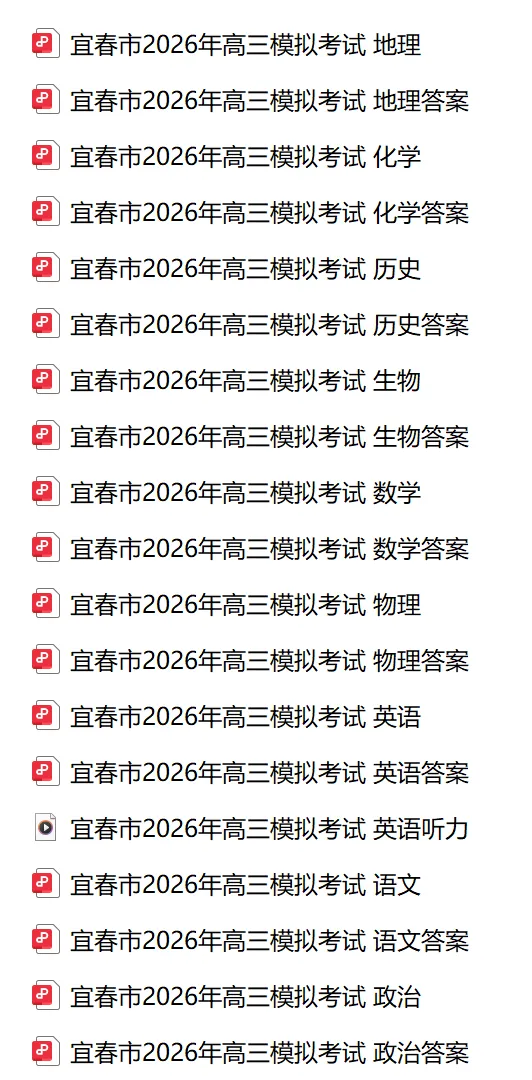 【新高考Ⅰ卷】江西省宜春市2026年高三模拟考试(一模)(全) 第12张