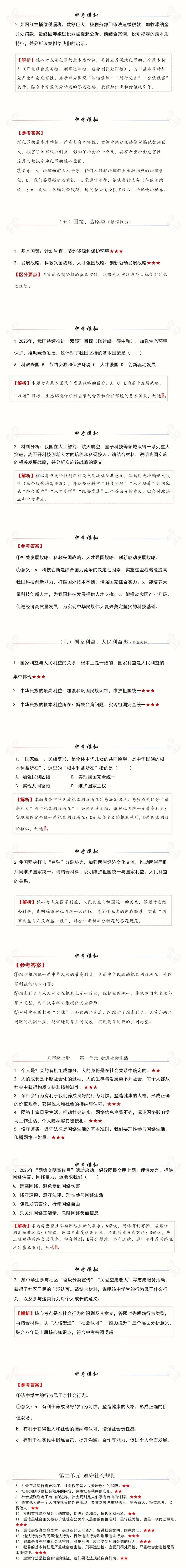 2026年中考道德与法治二轮专项复习课件:高频易混及核心知识点专题复习 第2张