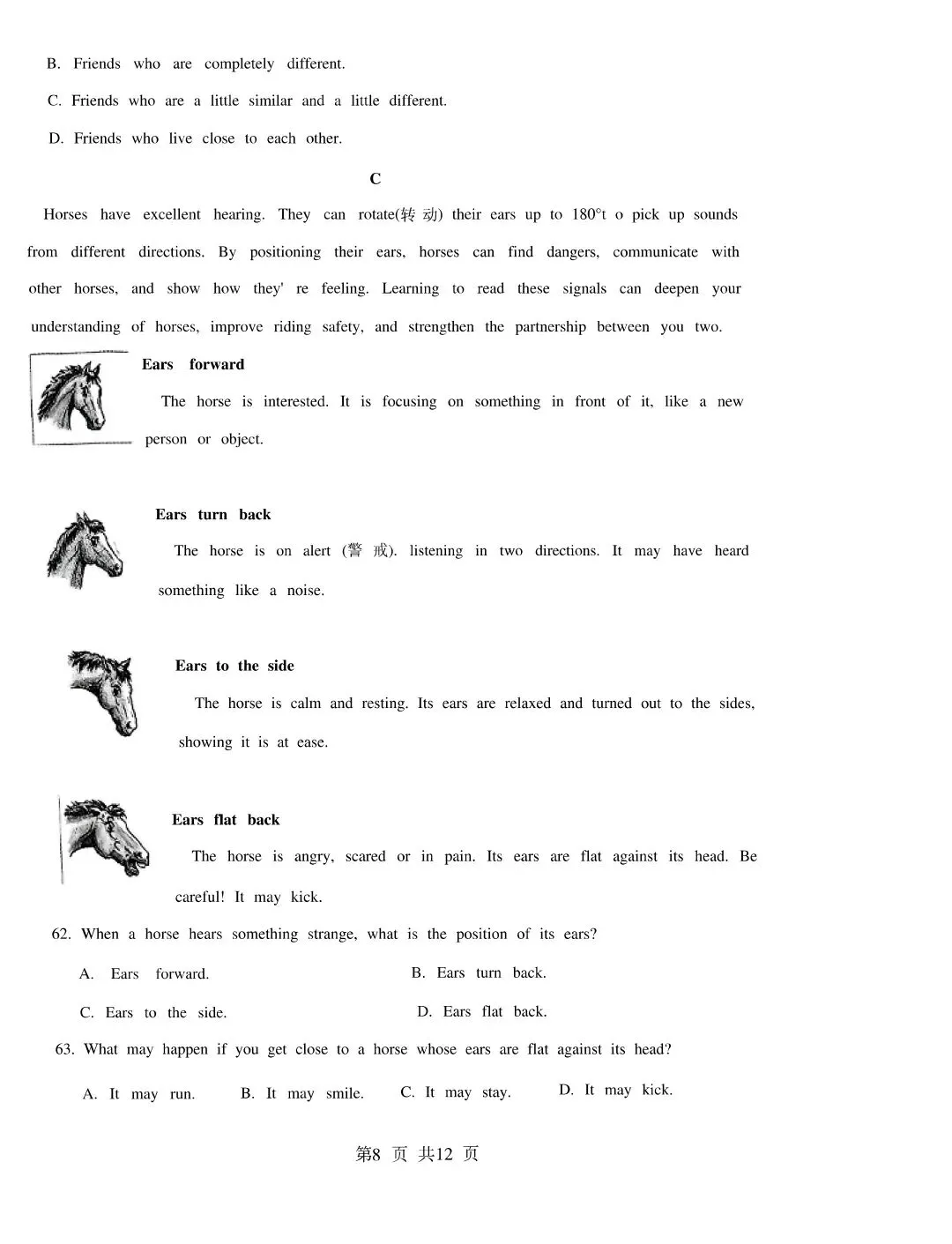 邯郸扬帆中学初三下册英语二模试卷---可打印 第8张