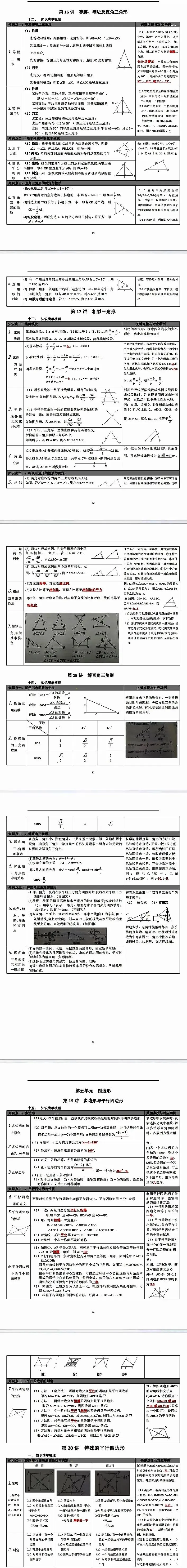 中考数学知识梳理及关键点点拨 第4张