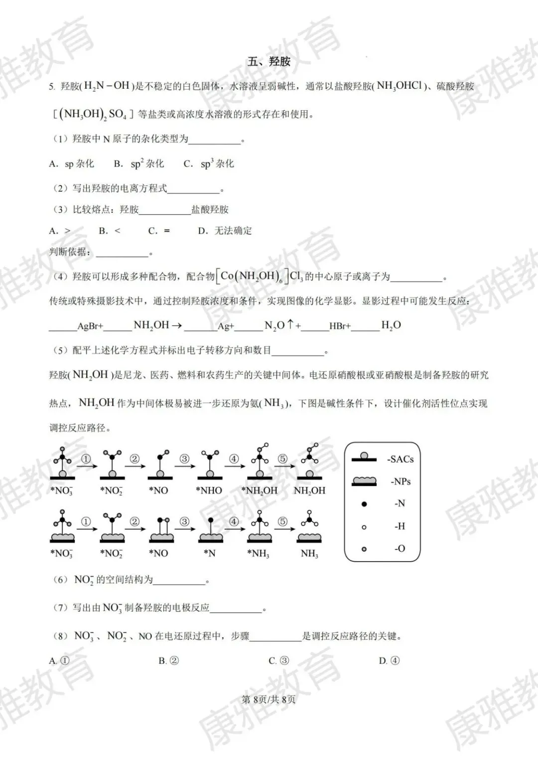 2025学年度第二学期等级考高三化学试卷 第8张