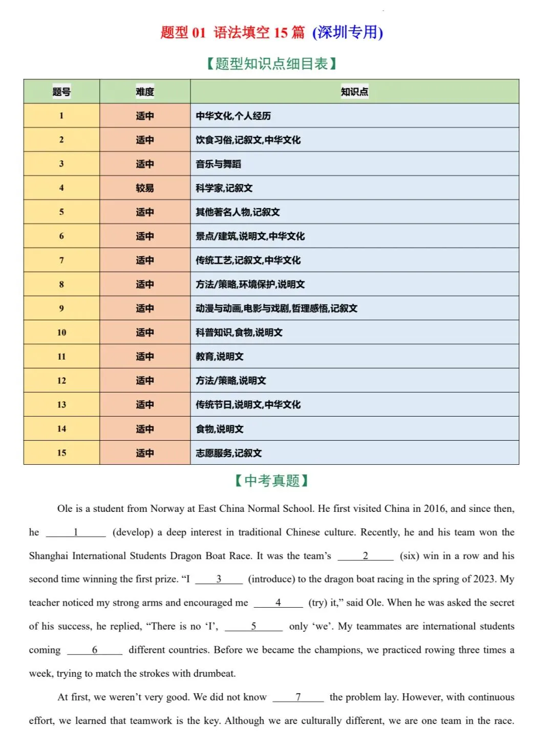 2026深圳中考英语备考真题分类专项练习 原卷+解析卷 word+pdf 第21张