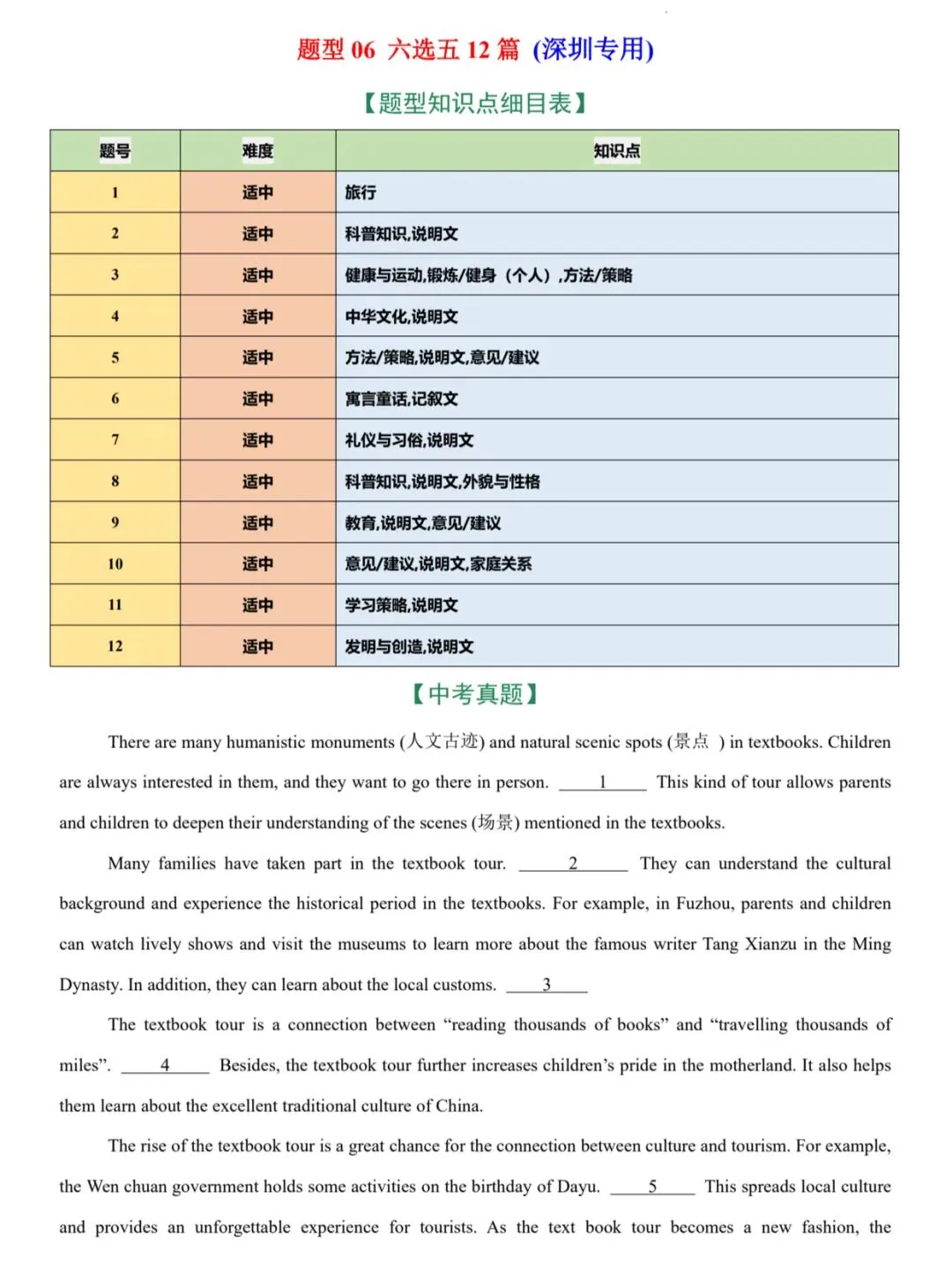2026深圳中考英语备考真题分类专项练习 原卷+解析卷 word+pdf 第26张