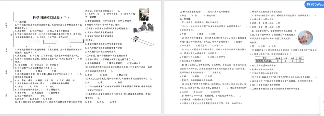 直接下载 | 2025小学科学国测模拟试卷三 第1张