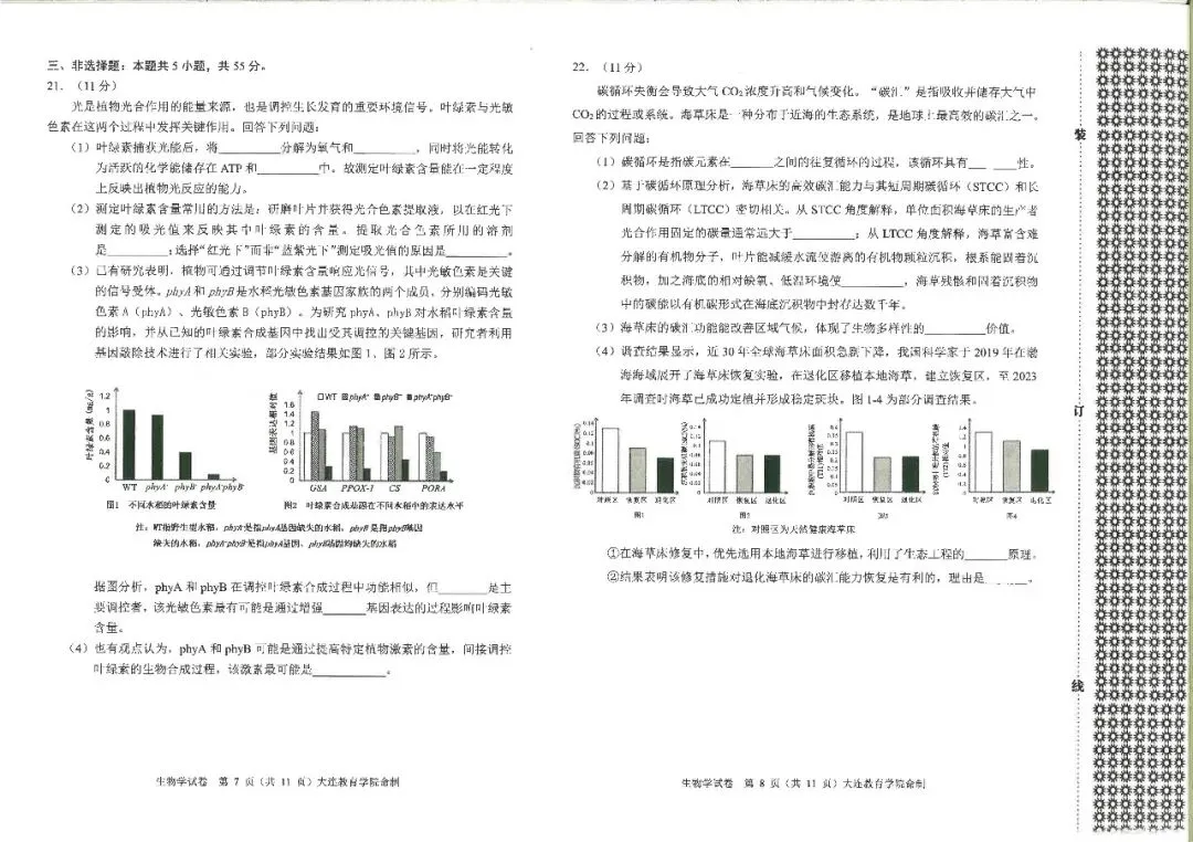 大连一模真题 | 2026年大连市高三综合模拟考试全科试卷 第30张