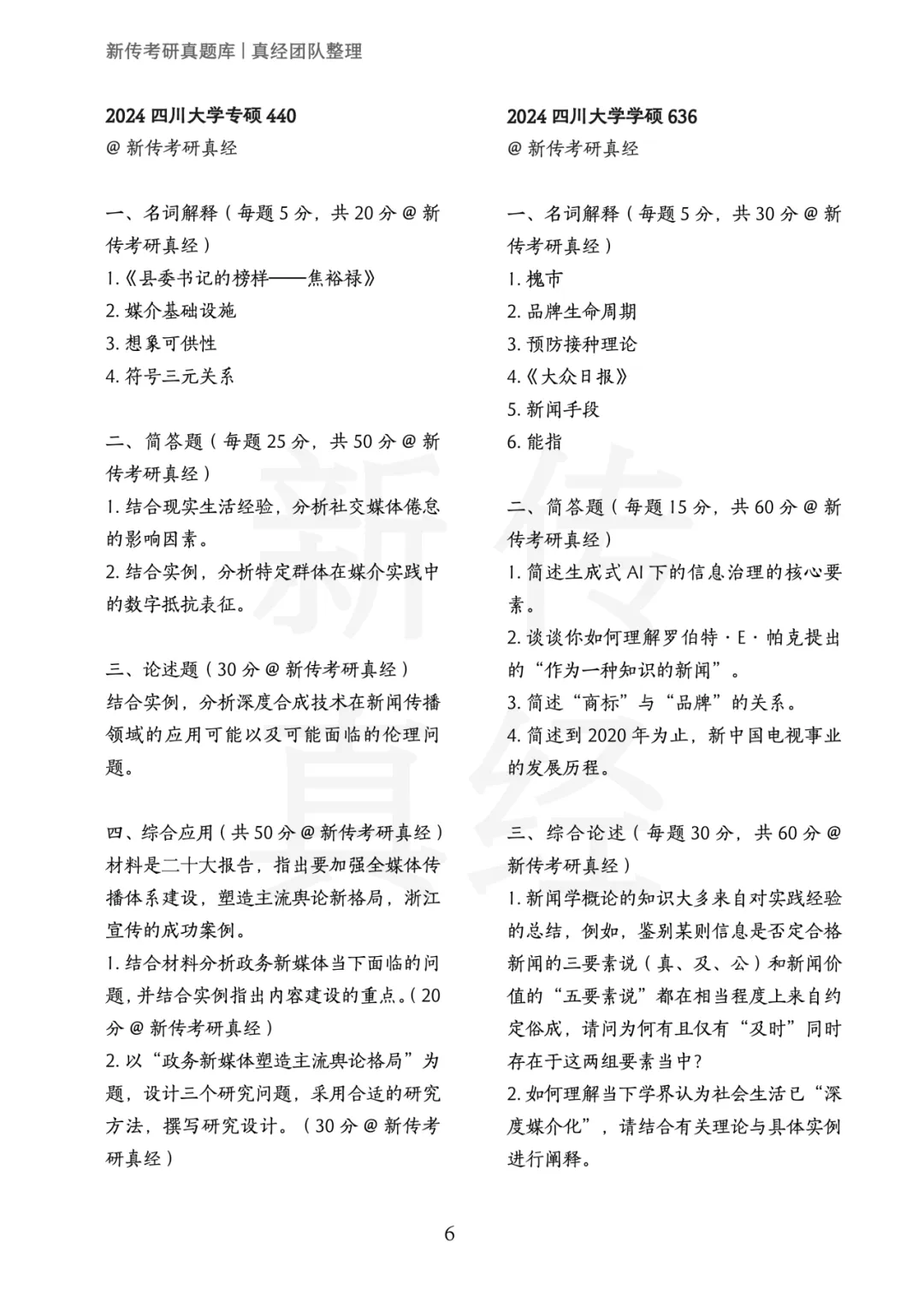 四川大学新传考研真题 | 2019-2026年8年汇总PDF 第7张