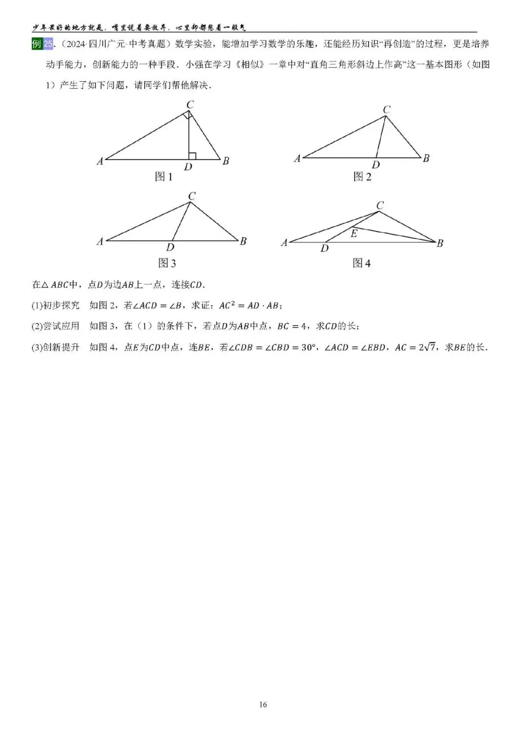 2026中考数学提高专题复习——相似三角形(订正) 第16张