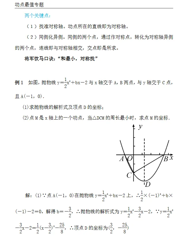 中考数学20类动点最值模型全解析(文末彩蛋见到即缘分:模型大综合、模型全归纳、模型专题训练……)免费分享 第9张
