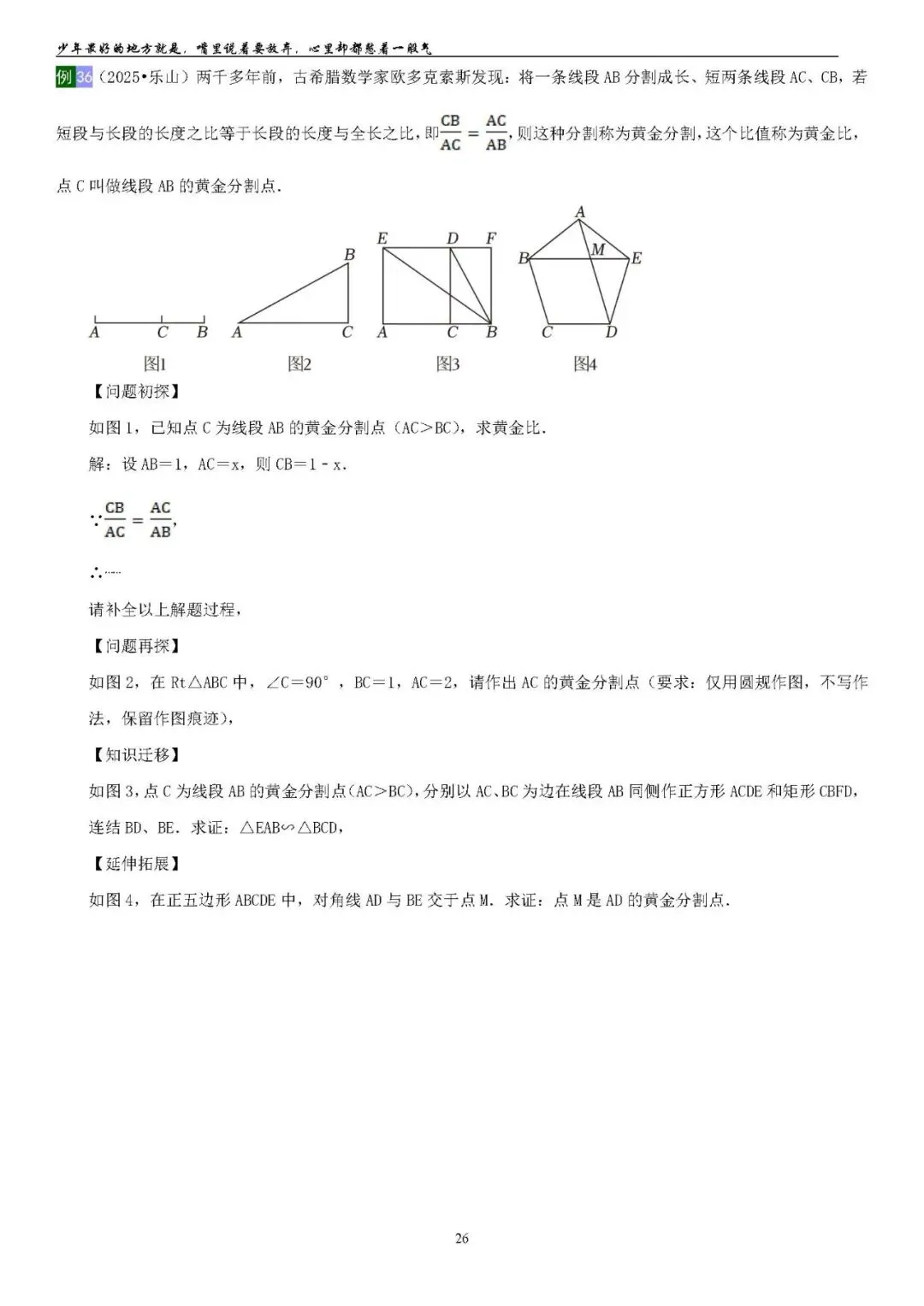 2026中考数学提高专题复习——相似三角形(订正) 第26张
