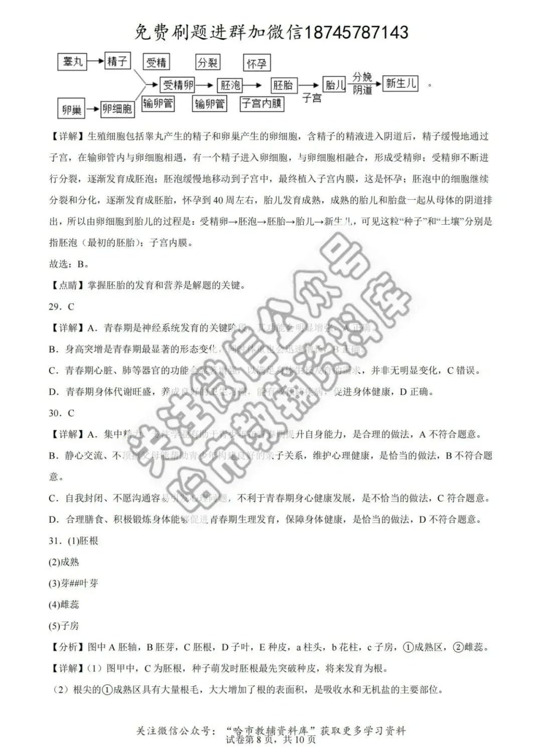 2026德强中学七年级下生物4月月考试卷及答案 第16张