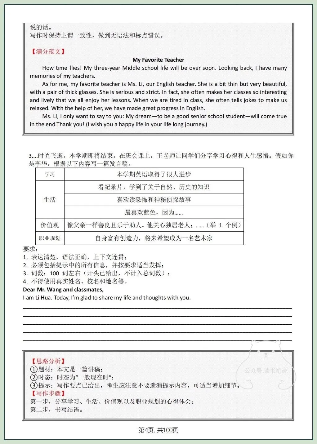 2026春新中考《英语》作文写作及高级表达清单,共14个话题,电子版可打印! 第18张