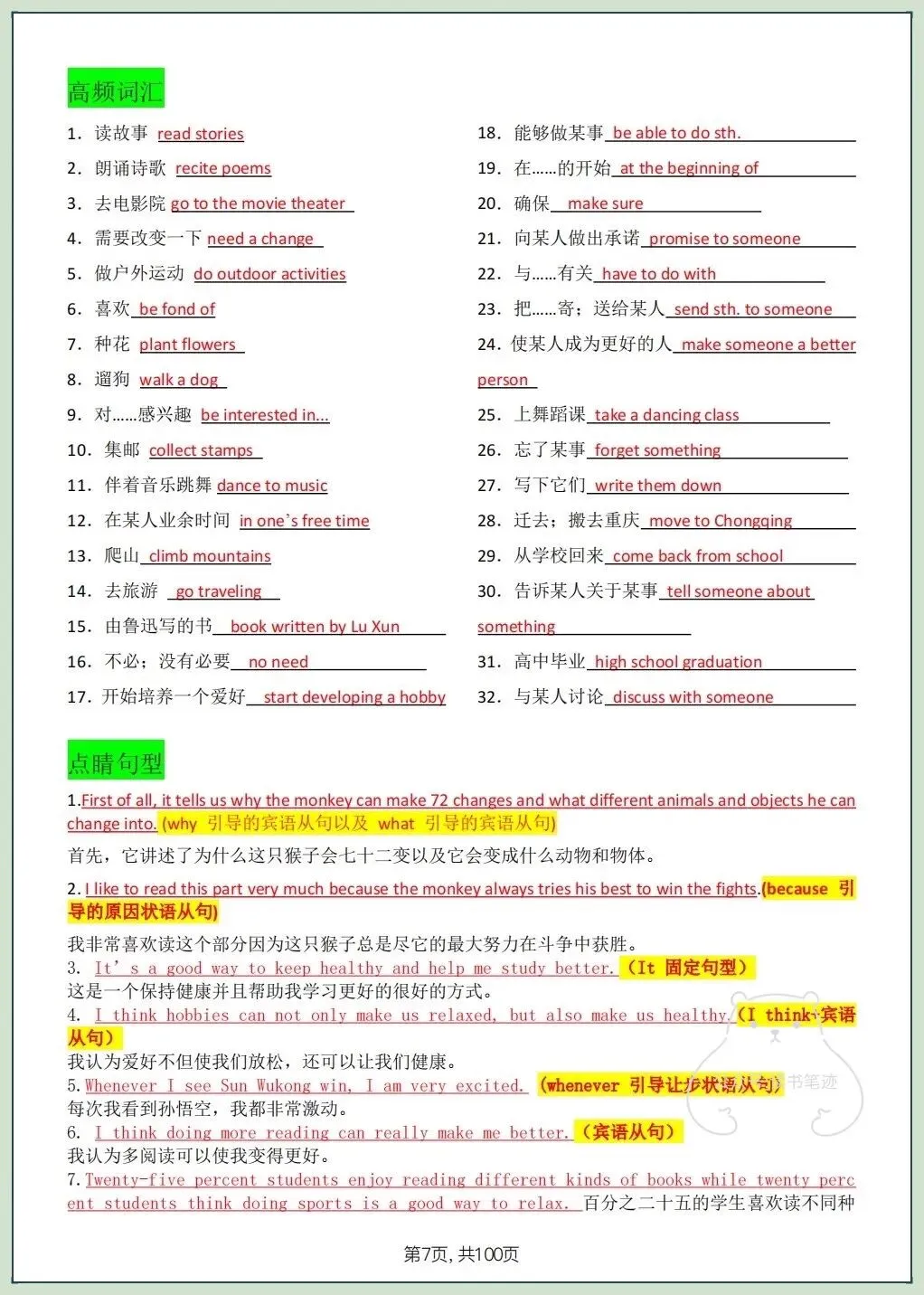 2026春新中考《英语》作文写作及高级表达清单,共14个话题,电子版可打印! 第21张