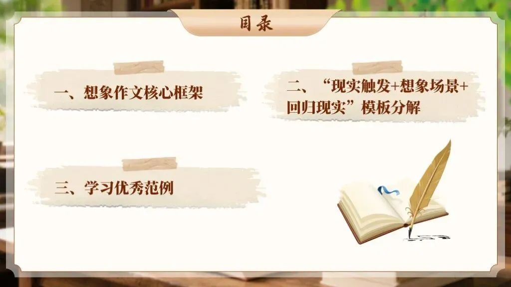 【中考作文万能模板】《想象作文“现实触发+想象场景+回归现实”模板》| 作文激发创意! 第9张