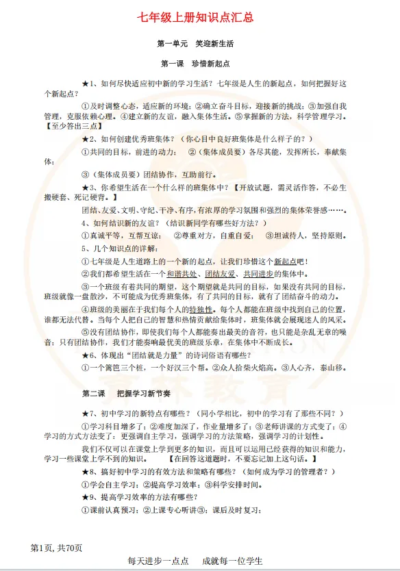 2026阜宁中考政治复习提纲完整版 第2张