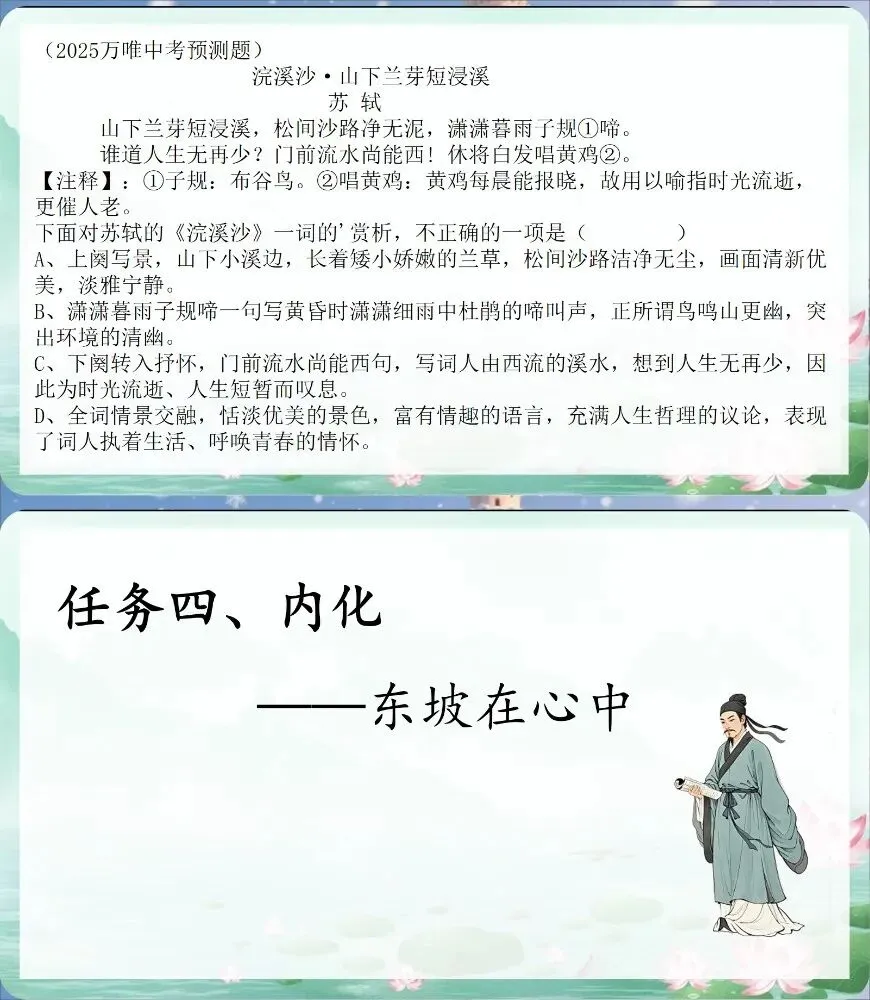 中考苏轼诗文整合复习 遇见苏东坡(课件+教学设计) 第14张