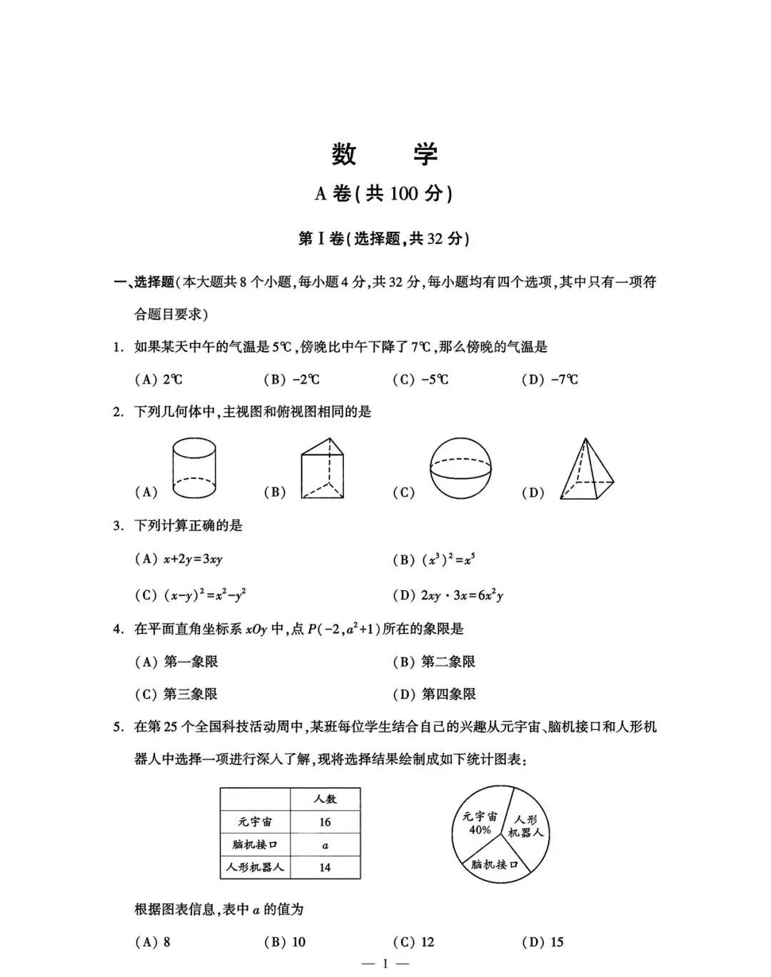 【中考试卷】2025年四川省中考真题试卷电子版-(全科目)中考答案解析 第5张