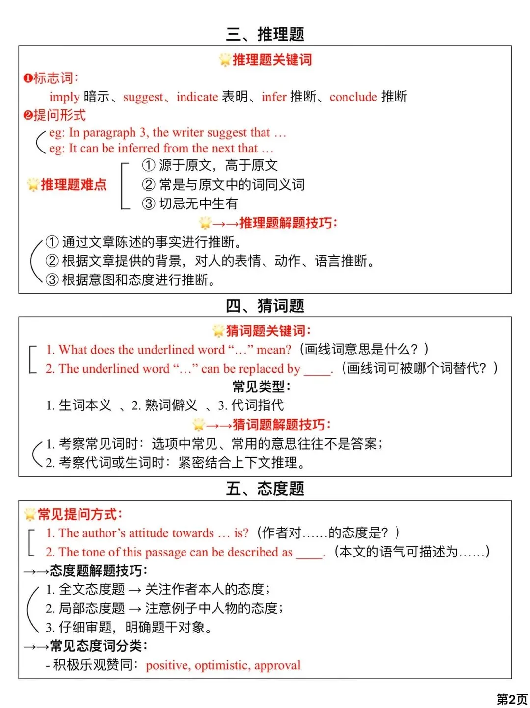 中考英语阅读理解答题技巧 第2张