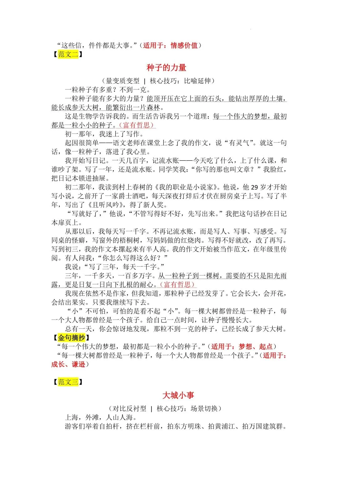 中考作文写作指导与高分范文技法点拨 第7张