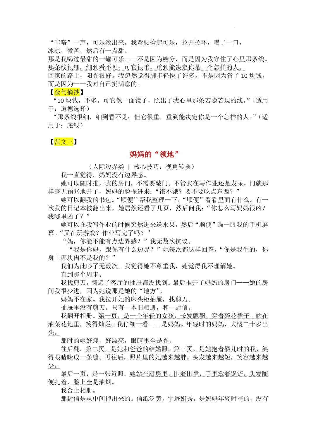 中考作文写作指导与高分范文技法点拨 第15张