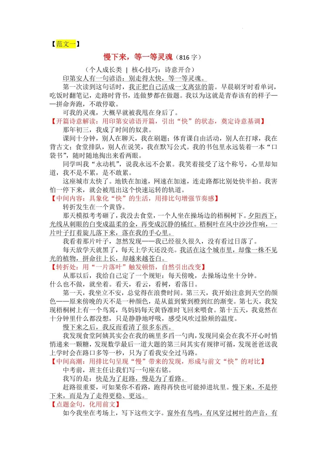 中考作文写作指导与高分范文技法点拨 第17张