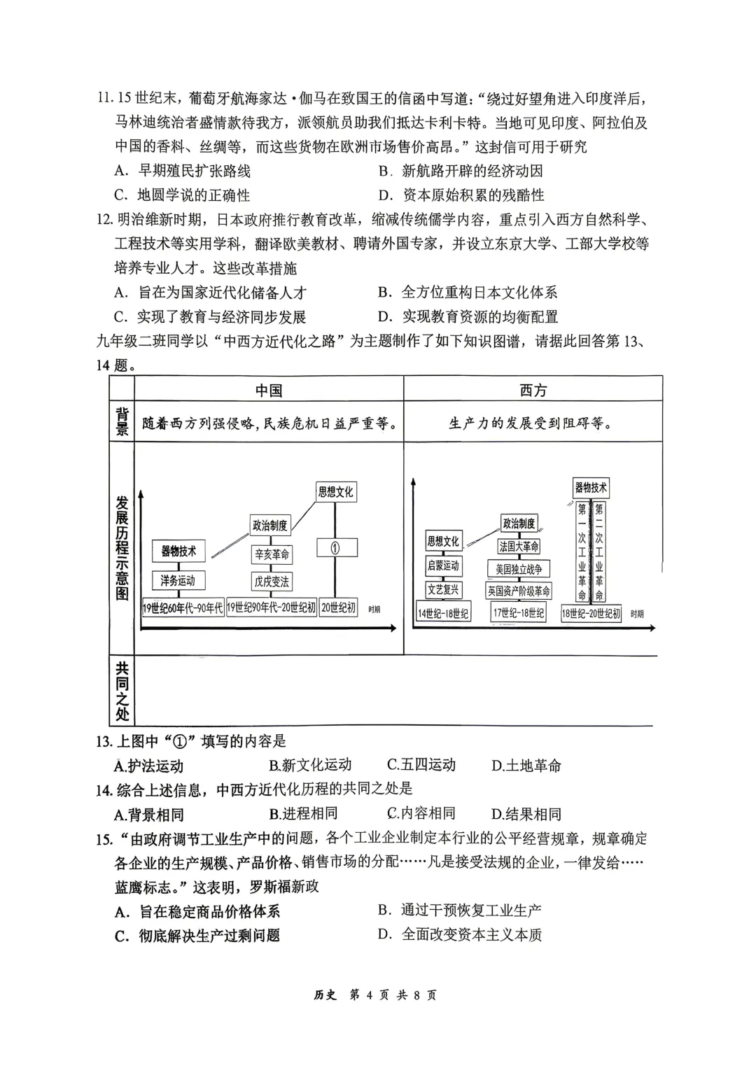 大同市2026年初中学业水平模拟考试【文综】试卷及答案 第4张